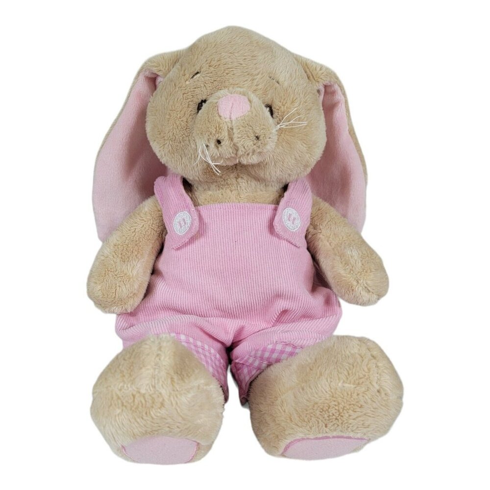 Baby Ganz VTG Cordy Rabbit pink Bib Overalls Bunny Kids Plush Stuffed Baby Toy